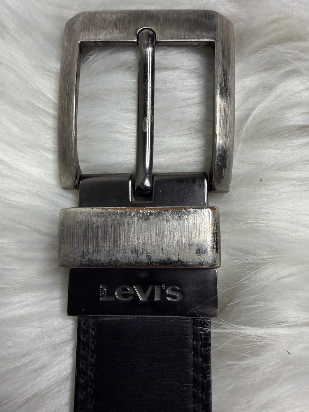 LEVI’s Black Leather Belt with Metal Buckle
